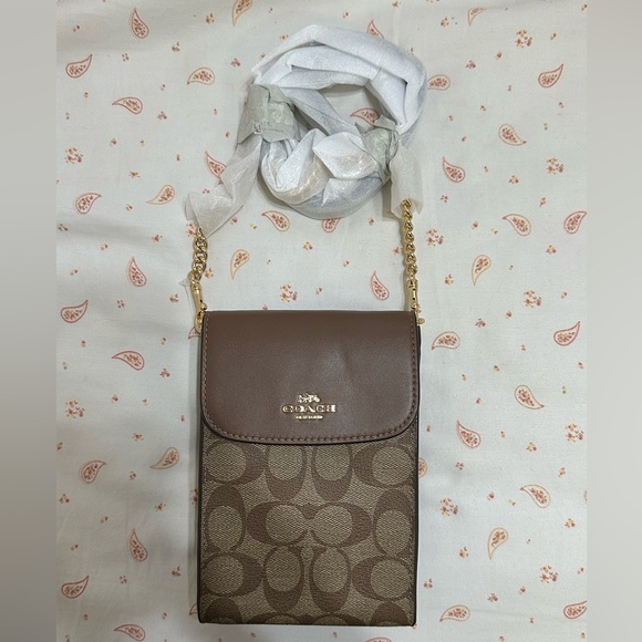 Coach Handbags - Coach Rachel Phone Crossbody in Signature Canvas Khaki|NEW W/O TAGS|Never Worn